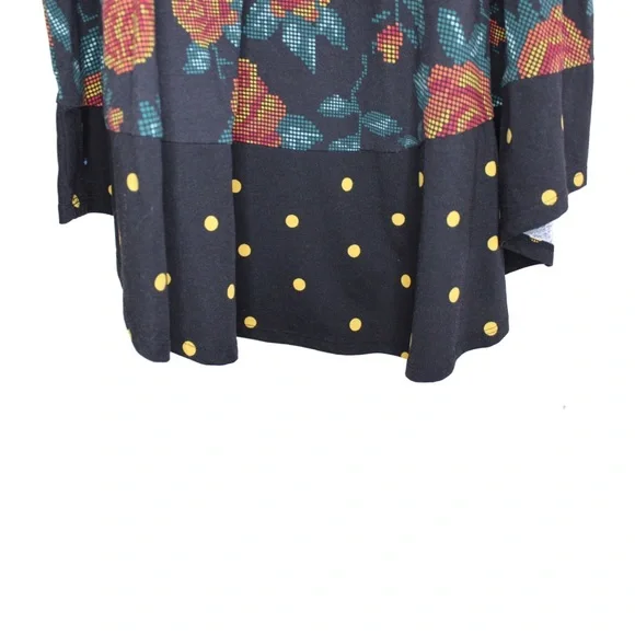 Floral Flowy Pull On Mixed Pattern Oversized Short Sleeve Dress Small Medium - Picture 5 of 6